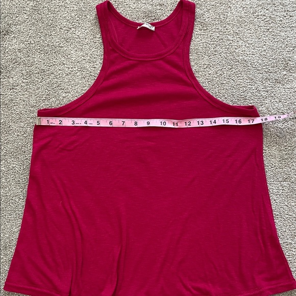 Free People Raspberry Pink Racerback Tank Top Sz S - Picture 3 of 4